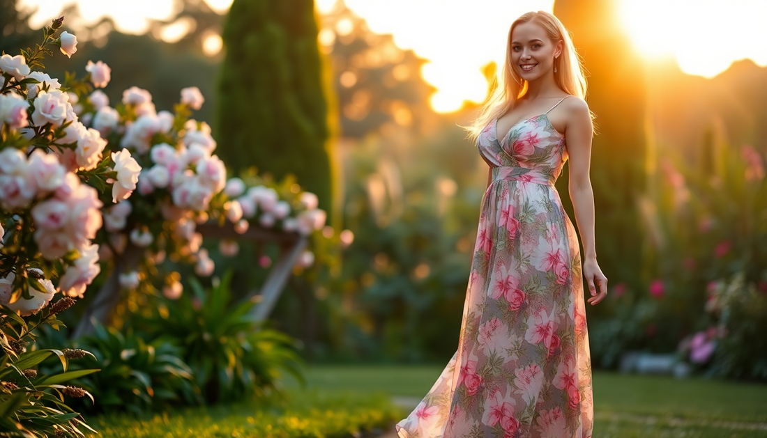Woman wearing a Maxi Dress