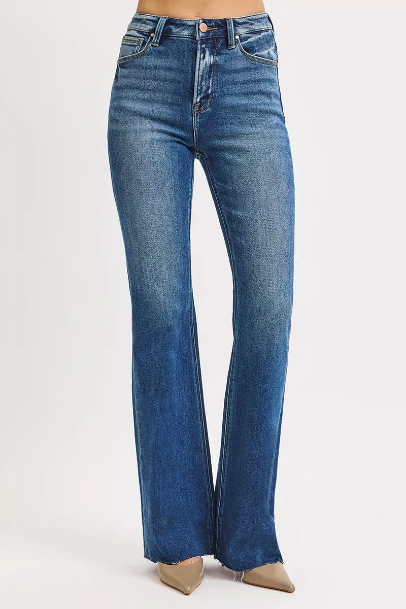 RISEN High Rise Flare Jeans DARK