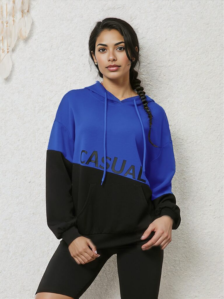 CASUAL Graphic Two-Tone Hoodie