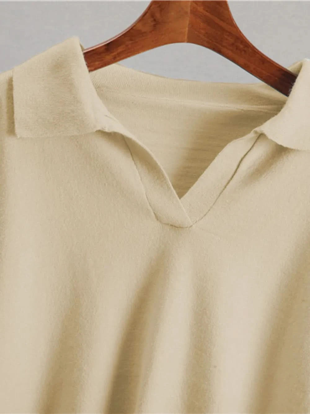 Johnny Collar Long Sleeve Top and Pants Sweater Set Tan One Size