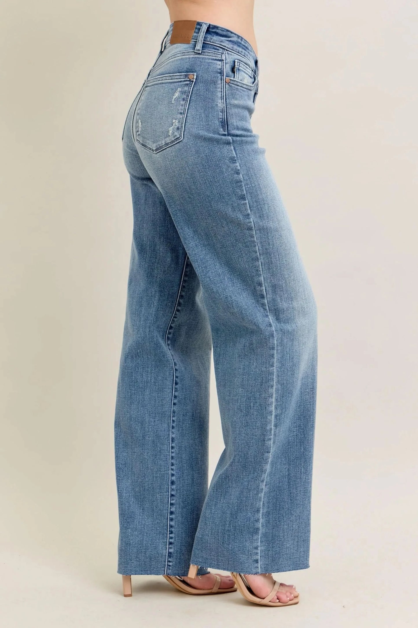 Judy Blue Full Size V - Front Baggy Jeans MD