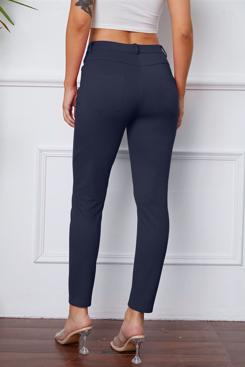 StretchyStitch Pants by Basic Bae Dark Blue