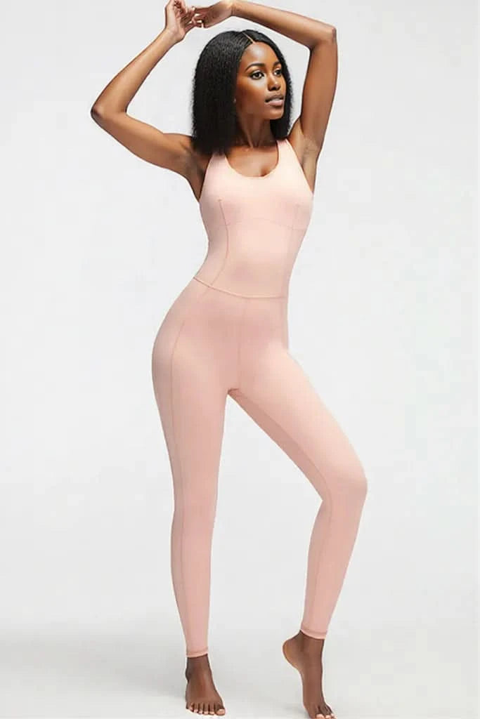 Crisscross Wide Strap Active Jumpsuit