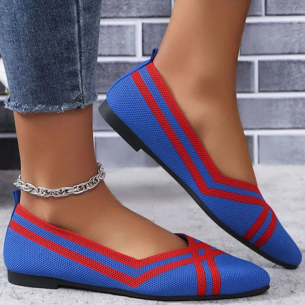 Point Toe Flats Slip-Ons Royal Blue