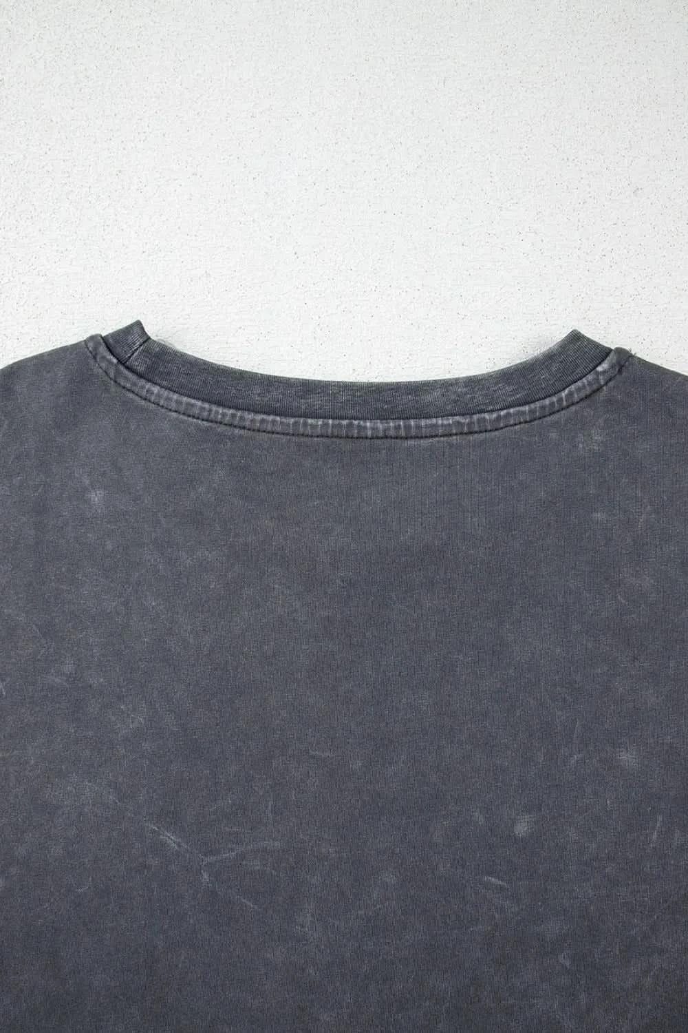 Kindness Butterflies Graphic Mineral Wash Loose Tee Dark Gray