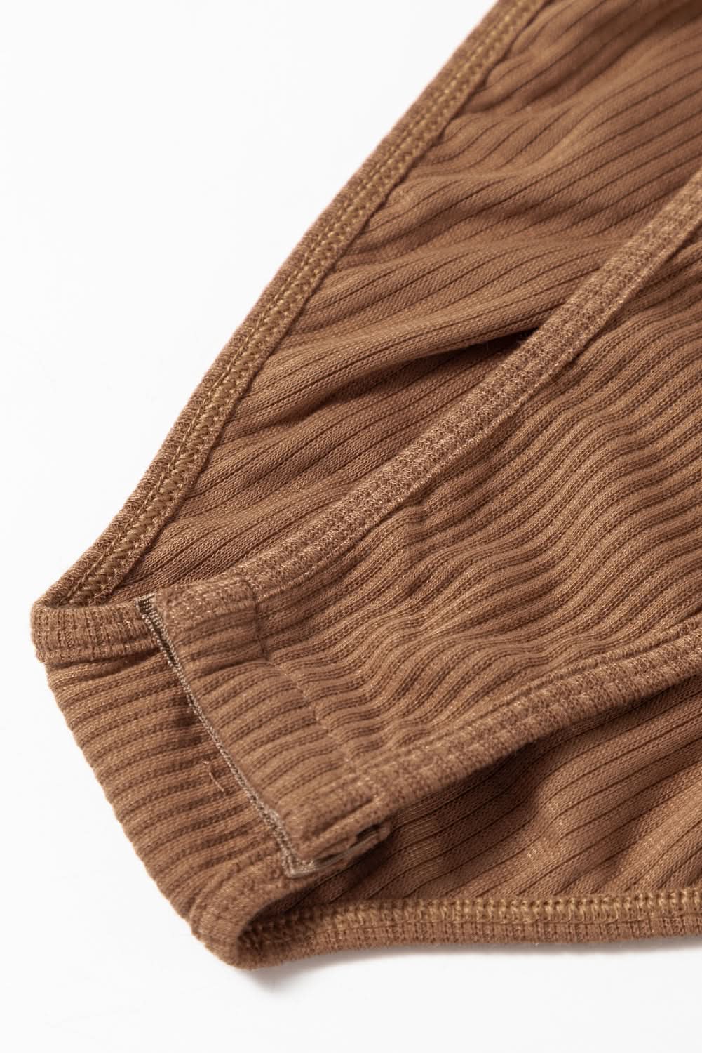 Apricot Ribbed Balloon Sleeve Bodysuit