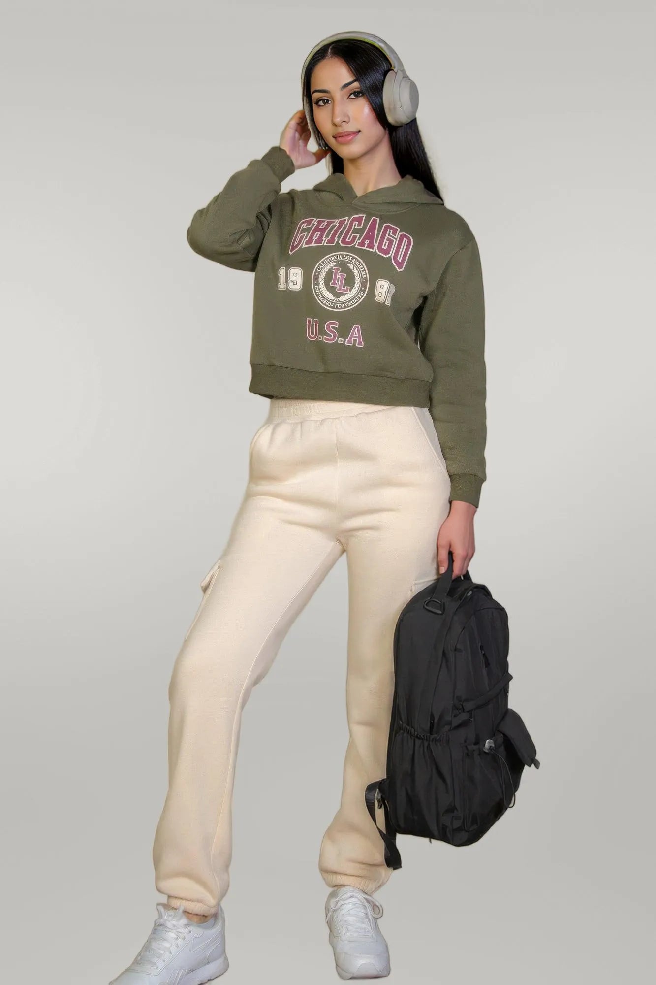 Graphic Drop Shoulder Pull Over Hoodie