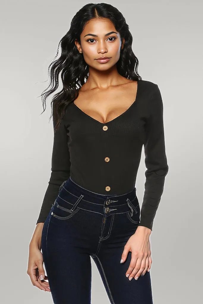 Button Detail Bodysuit