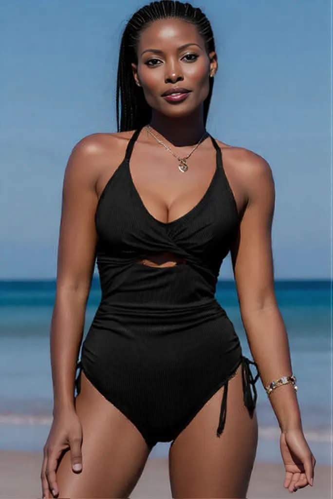 Cutout V-Neck Spaghetti Strap One-Piece Swimwear