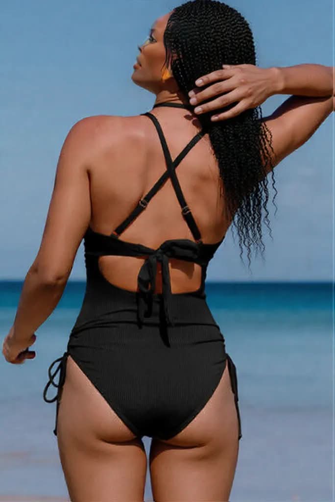 Cutout V-Neck Spaghetti Strap One-Piece Swimwear