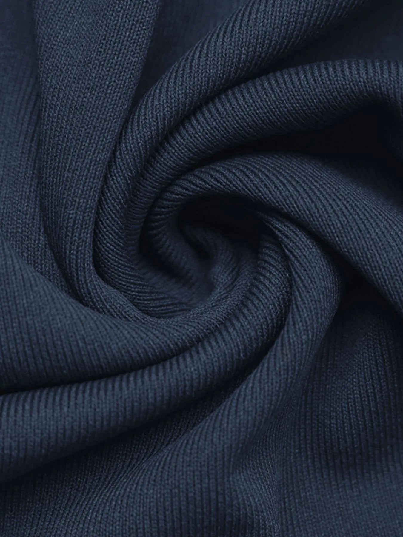 Long Sleeve Button Front Fitted T-Shirt Dark Blue