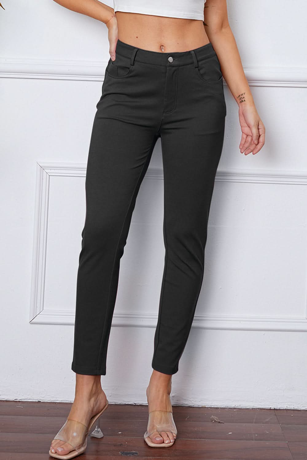 StretchyStitch Pants by Basic Bae Dusty Blue