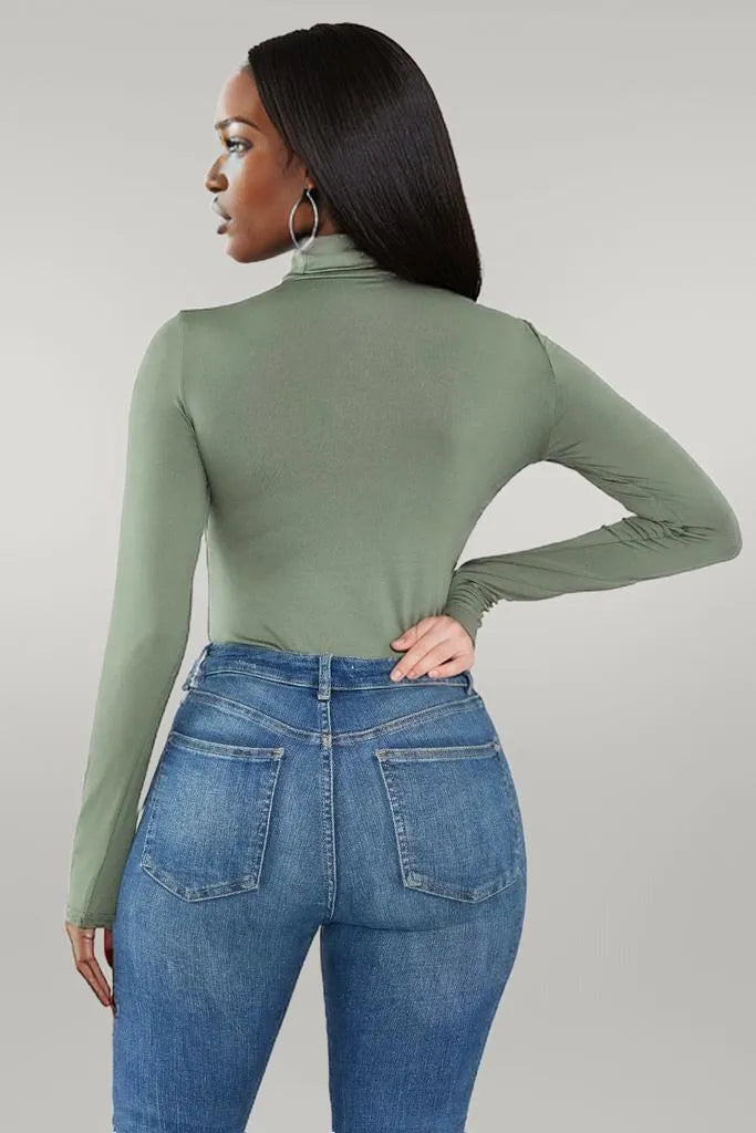 Turtleneck Long Sleeve Bodysuit
