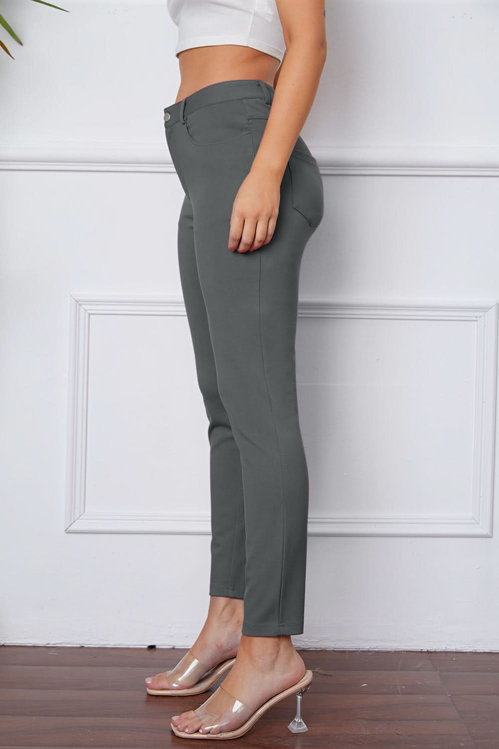StretchyStitch Pants by Basic Bae Dark Gray