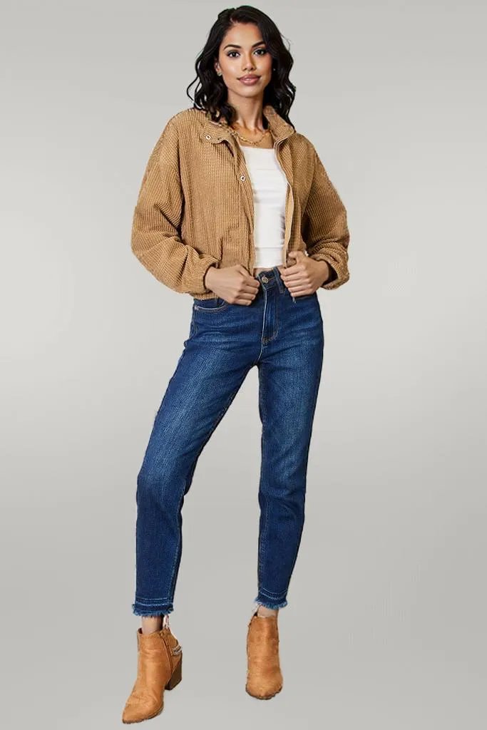 Perfee Long Sleeve Dropped Shoulder Jacket
