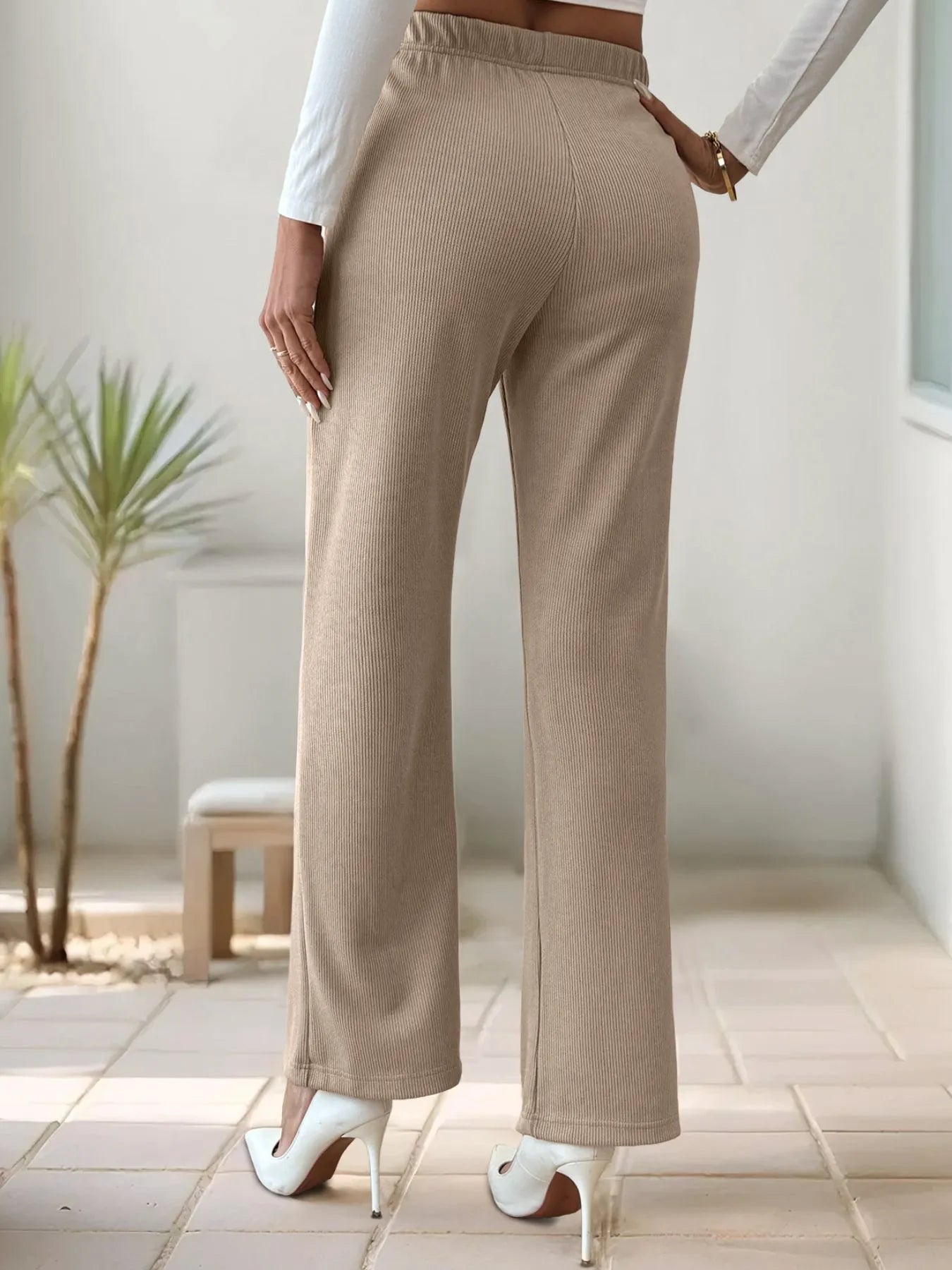 High-Waisted Slit Pants