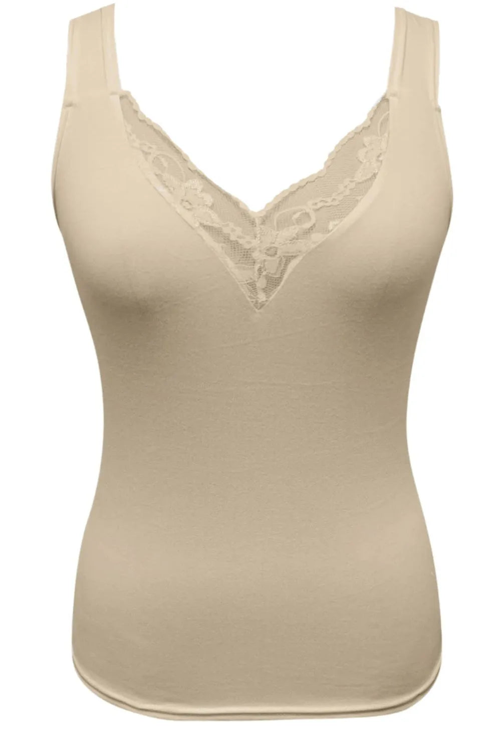 Full Size Lace Detail V-Neck Tank