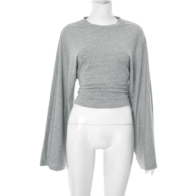 Solid Color Waist Tight Slimming Long Sleeve