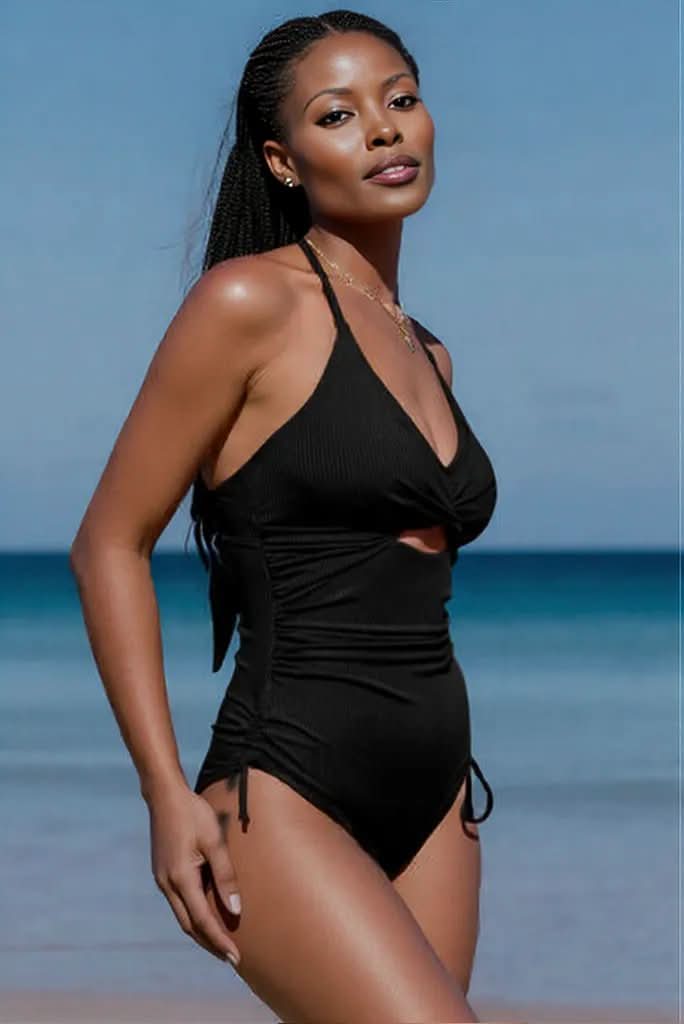 Cutout V-Neck Spaghetti Strap One-Piece Swimwear
