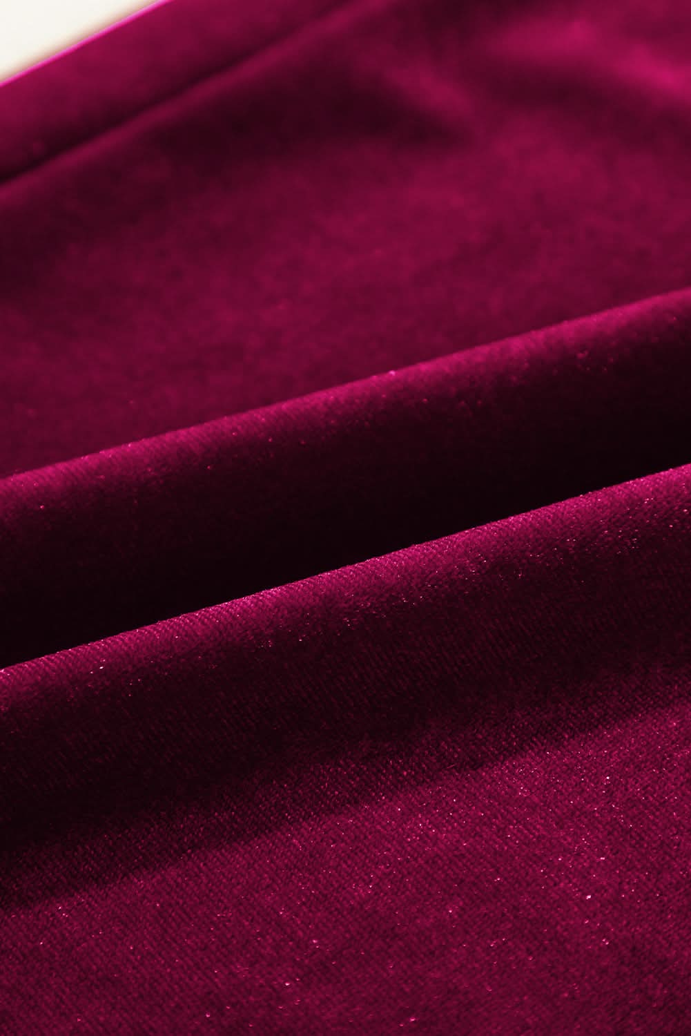 Black Solid Drawstring Waist Wide Leg Pants Burgundy 95%Polyester+5%Elastane
