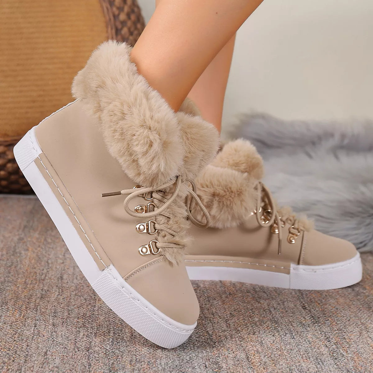 Round Toe Platform Boots