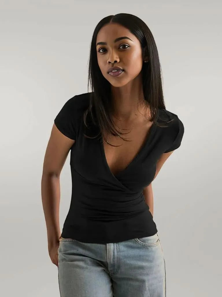Surplice Short Sleeve T-Shirt Black