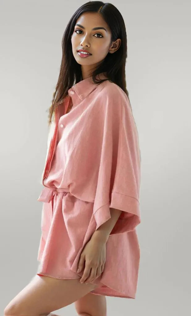Collared Neck Half Sleeve Romper