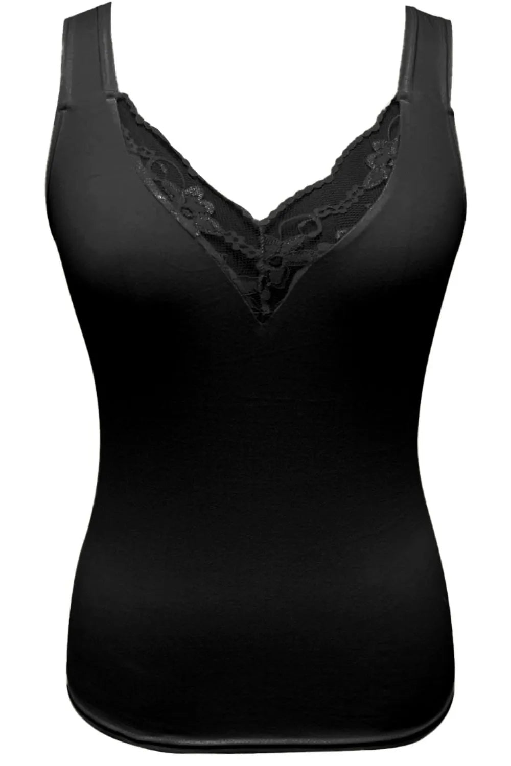 Full Size Lace Detail V-Neck Tank