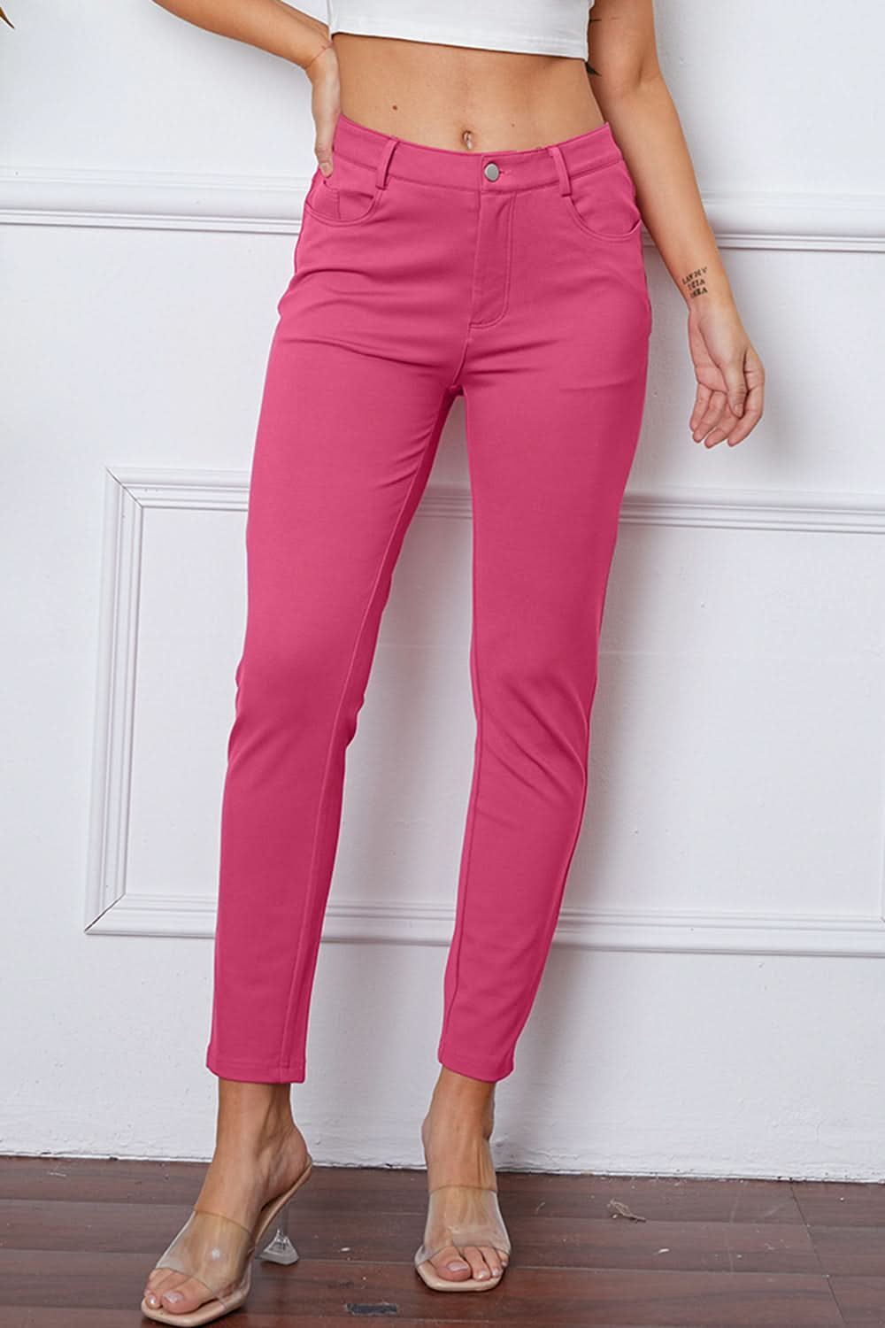 StretchyStitch Pants by Basic Bae Pink