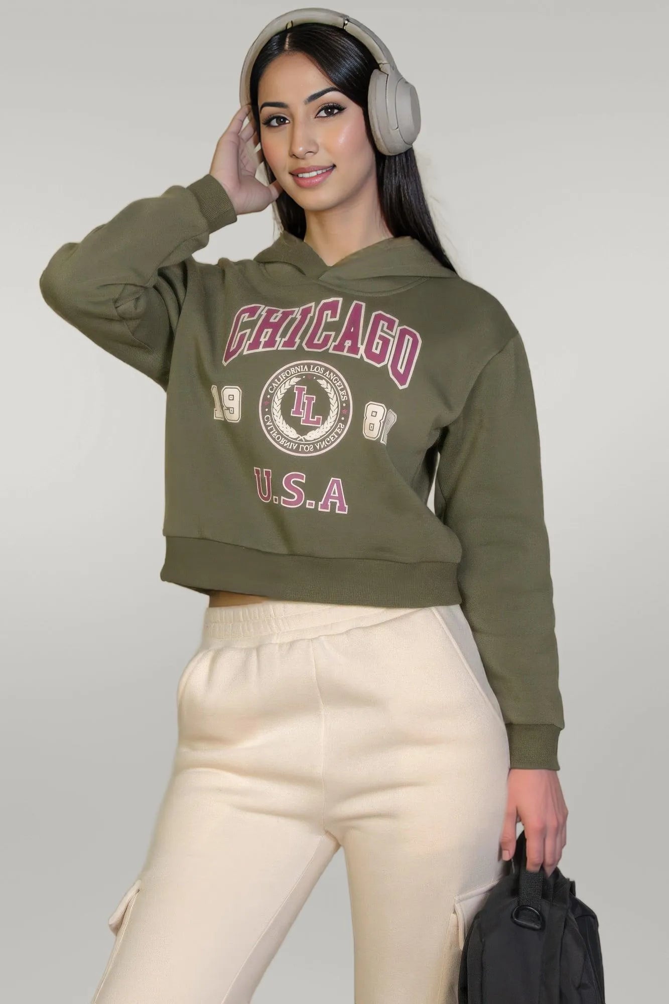 Graphic Drop Shoulder Pull Over Hoodie