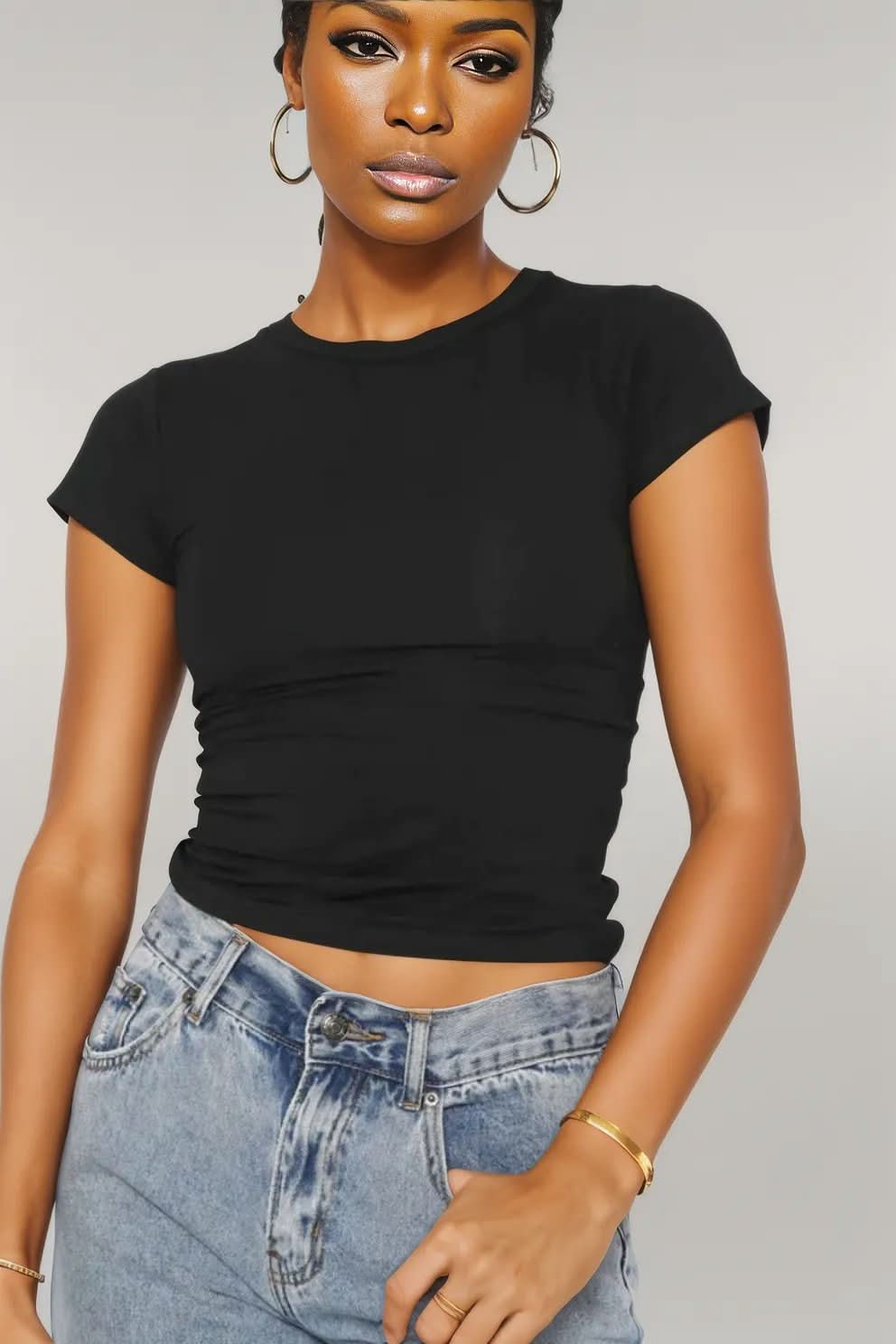 Crewneck Short Sleeve Tee Black