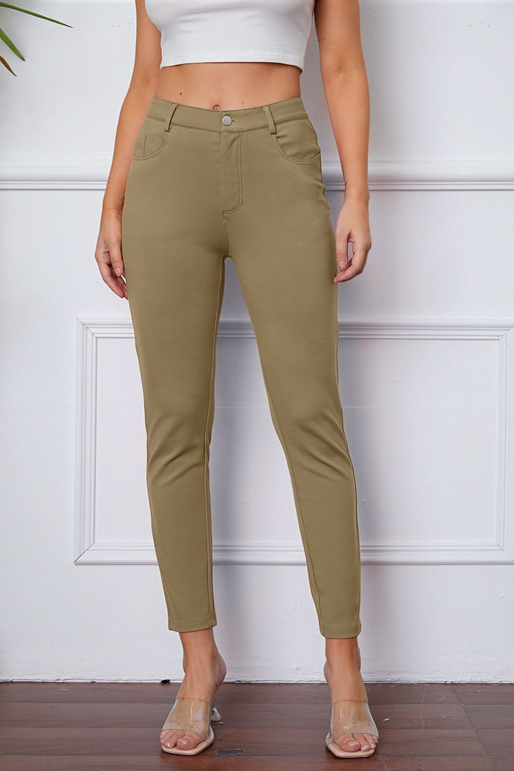 StretchyStitch Pants by Basic Bae Dusty Blue