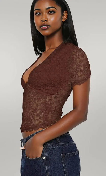 Lace Short Sleeve T-Shirt