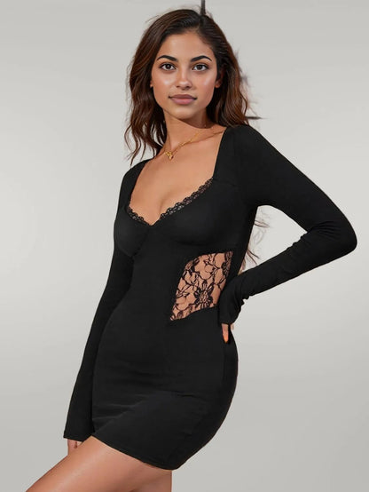 Lace Cut-Out Bodycon Dress