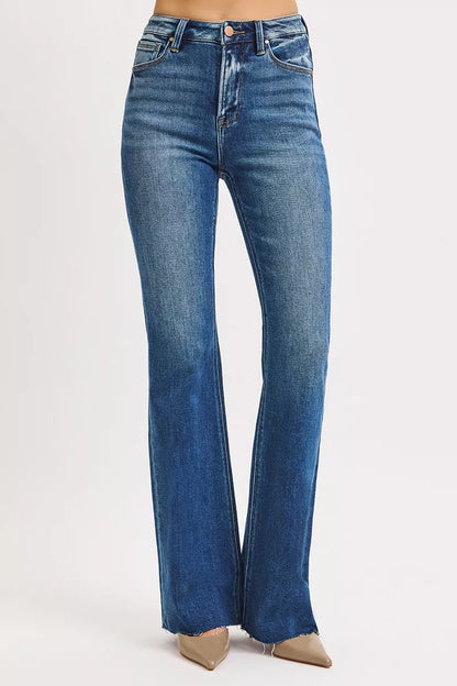 RISEN High Rise Flare Jeans DARK