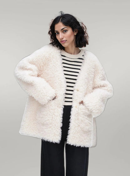 Fleece Button Up Long Sleeve Outerwear