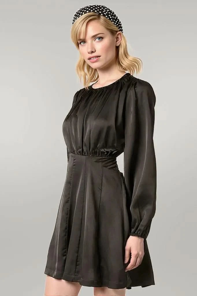 Mittoshop Satin Side Cutout Detail Mini Dress