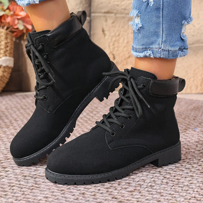 Lace Up Block Heel Boots
