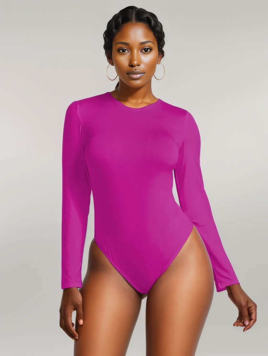 Round Neck Long Sleeve Bodysuit