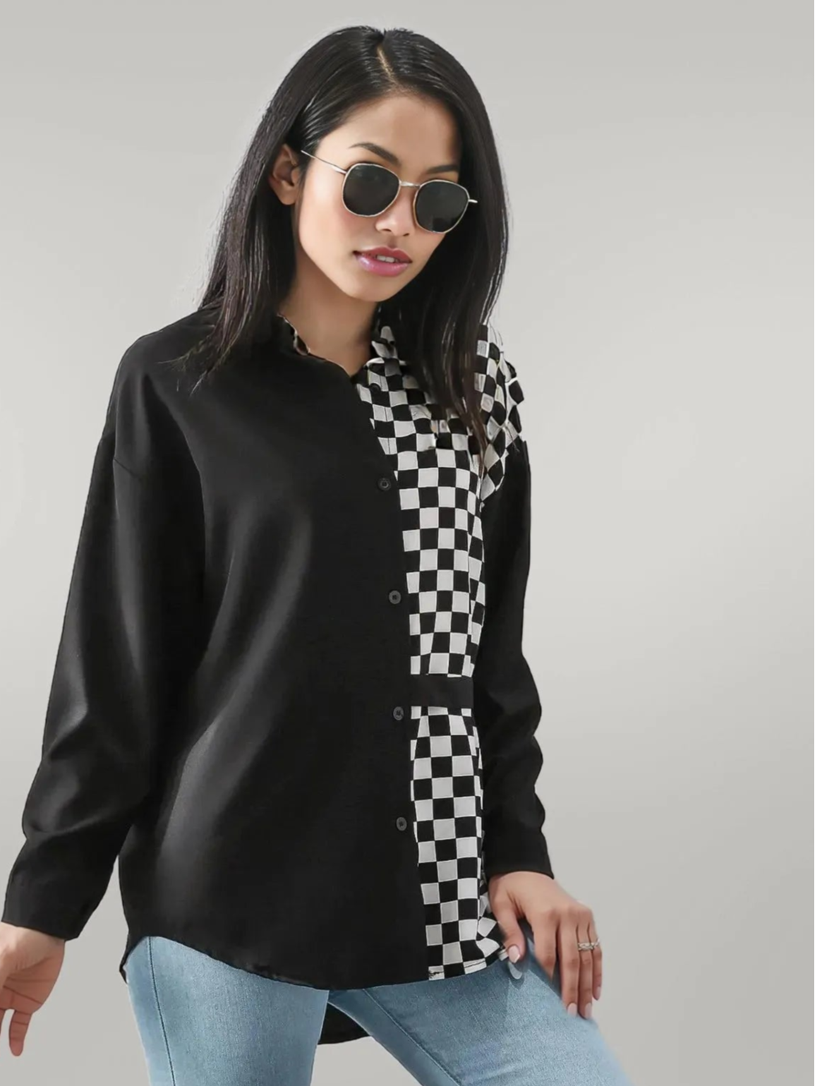 Checkered Pattern Long Sleeve Shirt