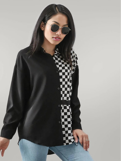 Checkered Pattern Long Sleeve Shirt