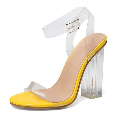 High Heel Sandals Personality Clear Heel Yellow
