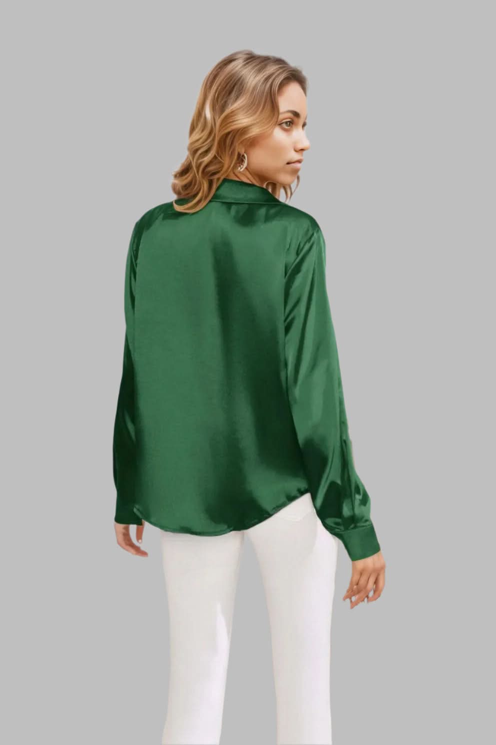 Lapel Collar Button Up Long Sleeve Shirt