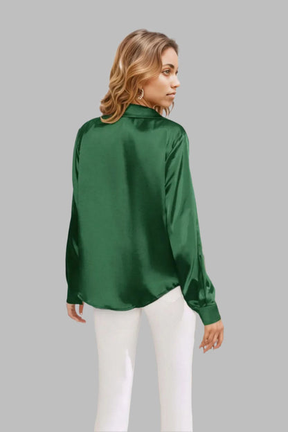 Lapel Collar Button Up Long Sleeve Shirt