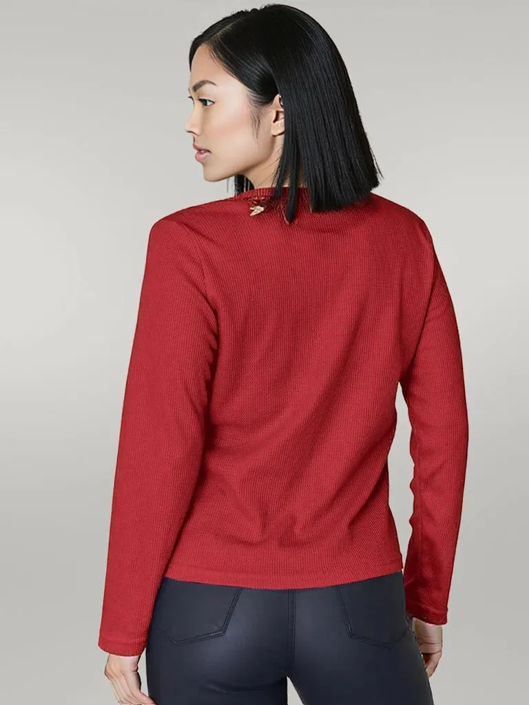 Notched Long Sleeve T-Shirt