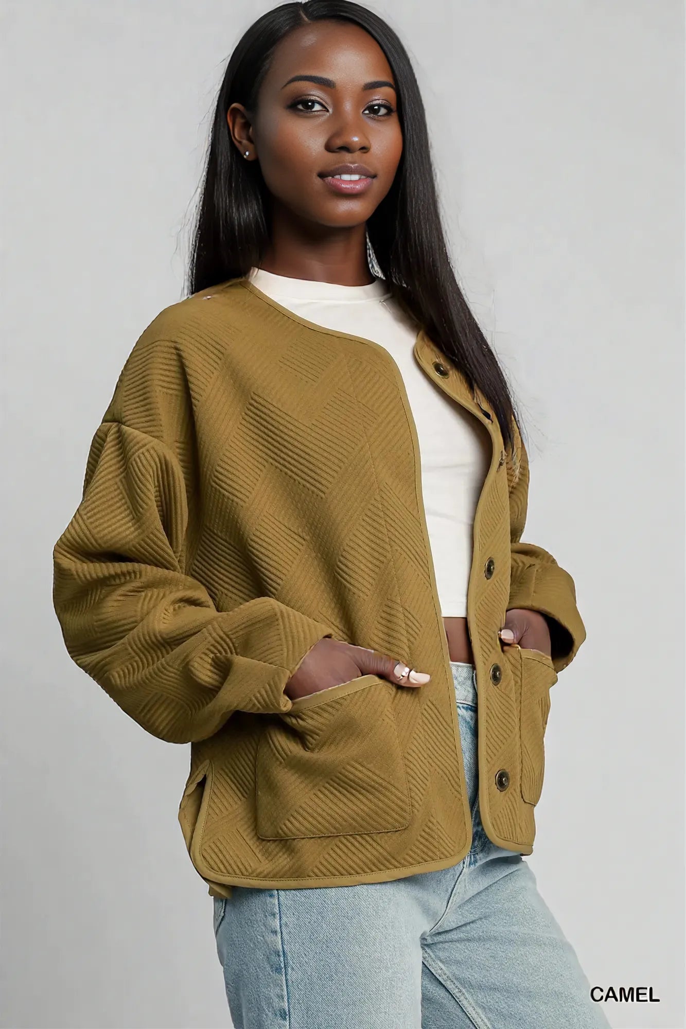 Umgee Textured Jacquard Jacket
