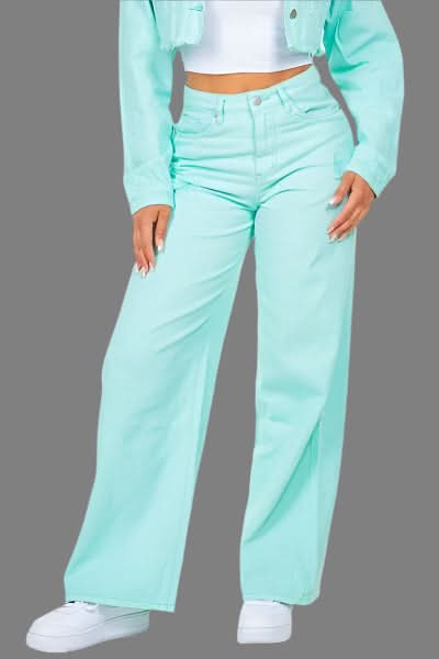 American Bazi High Waist Distressed Wide Leg Jeans