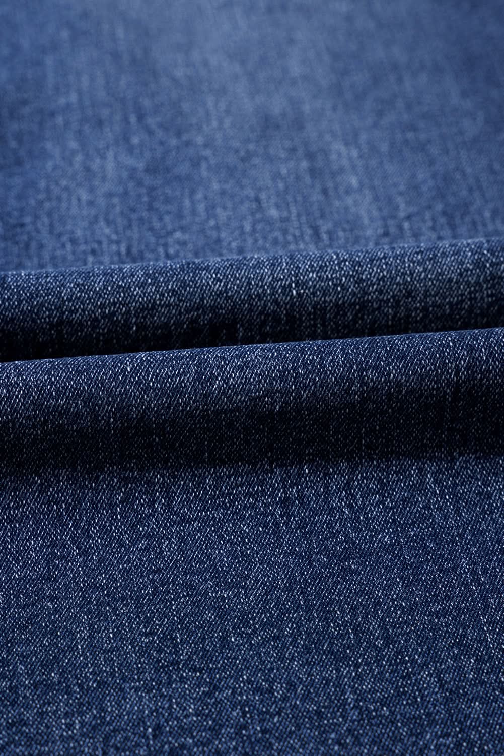 Sail Blue Wide Leg Pocketed High Waist Jeans Sail Blue 71%Cotton+27.5%Polyester+1.5%Elastane