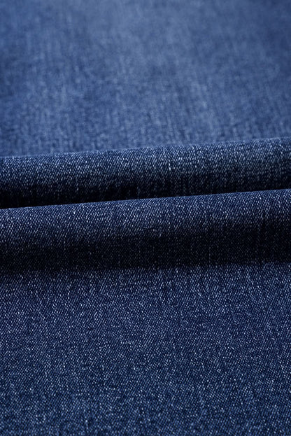 Sail Blue Wide Leg Pocketed High Waist Jeans Sail Blue 71%Cotton+27.5%Polyester+1.5%Elastane