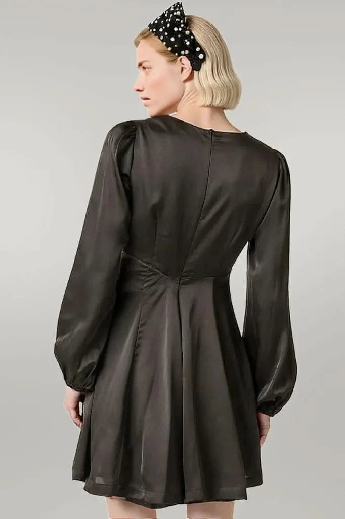 Mittoshop Satin Side Cutout Detail Mini Dress